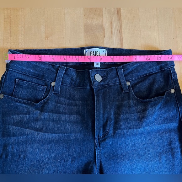 PAIGE 👖Verdugo Crop Skinny Jeans Ladies’ Size 28 Dark Blue Made in USA - Picture 11 of 13